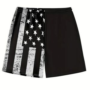 Men’s swim trunks. USA BLACK & WHITE